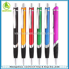 Promotional plastic ball-point pen with rubber grip